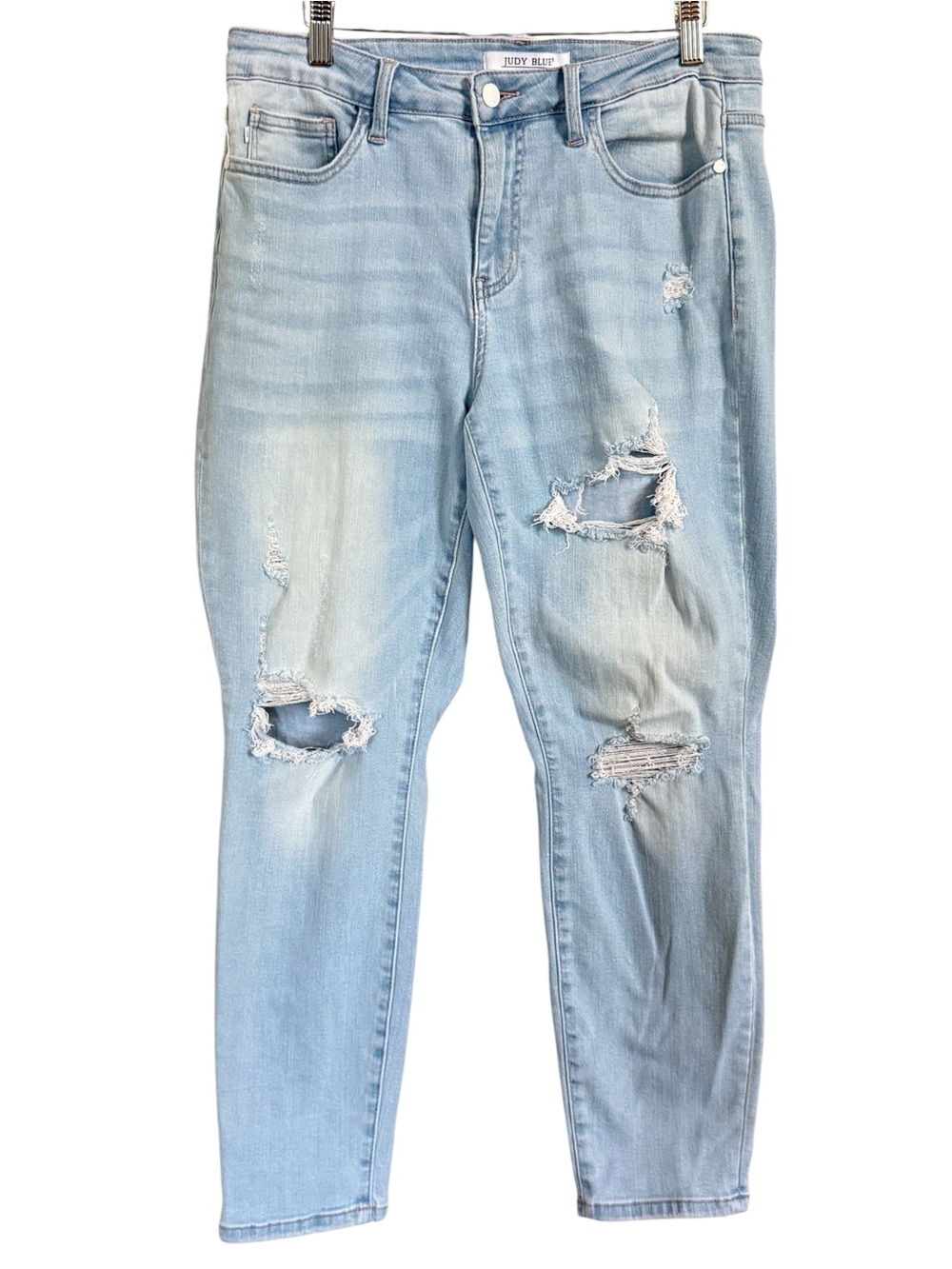 Judy Blue JB8333LT Boyfriend Jeans Women’s Size 30 Light Wash Distressed Stretch